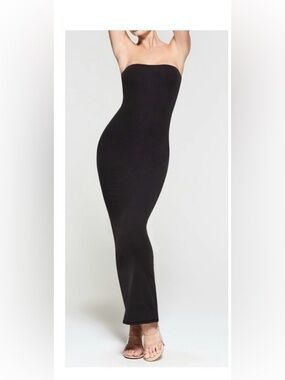 NEW SKIMS Fits Everybody Strapless Tube Maxi Dress - Onyx